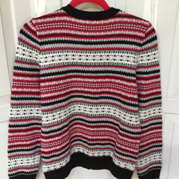 LOFT Red and Black Striped Cardigan - Picture 10 of 12